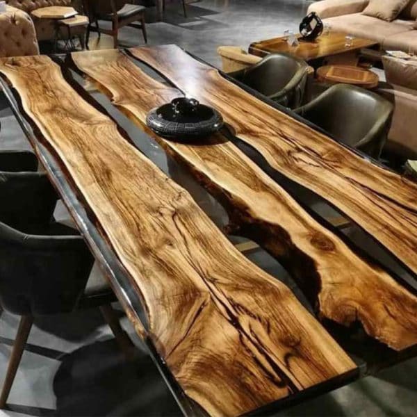 Epoxy Table Walnut Tree 3 Pieces Natural Design - 1020