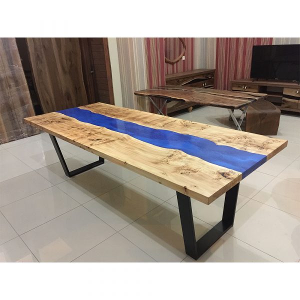 Epoxy Table Mazel Tree Blue Design - 1013