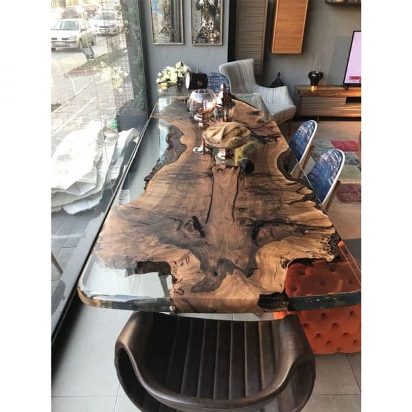 Epoxy Table One Piece Natural Design - 1018
