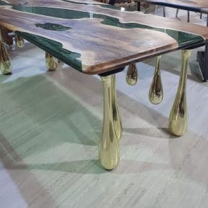 Epoxy Table Green Design Wood Casting Leg - 1012