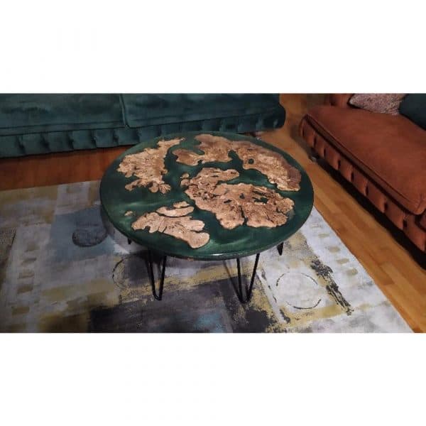 Epoxy Middle Table Green Design - 1021