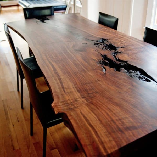Wood Meeting Table One Piece Walnut Tree - 3003